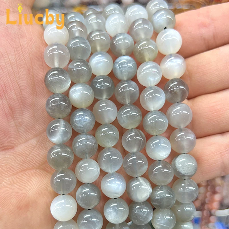 

Бусины из натурального камня Grey Moonlight Crystal, блестящие, для изготовления браслетов и украшений своими руками, 6/8/10 мм, 15 дюймов, оптом