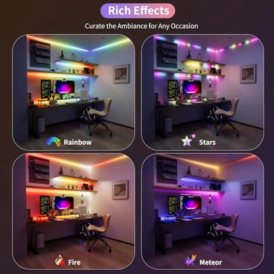 RGB Smart IC COB LED Strip Light Addressable/7.5m, UL-Listed DC24V Color Flowing Strip Light Multicolor Flexible Tape Lights fo - view 3