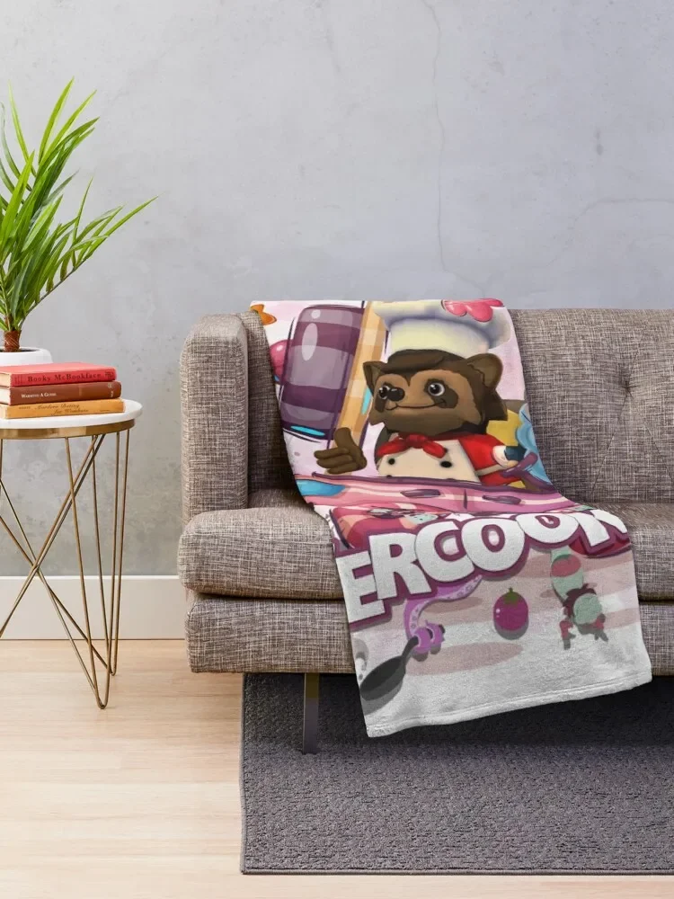 Overcooked Chef RACCOON Throw Blanket For Baby Moving manga Shaggy Blankets