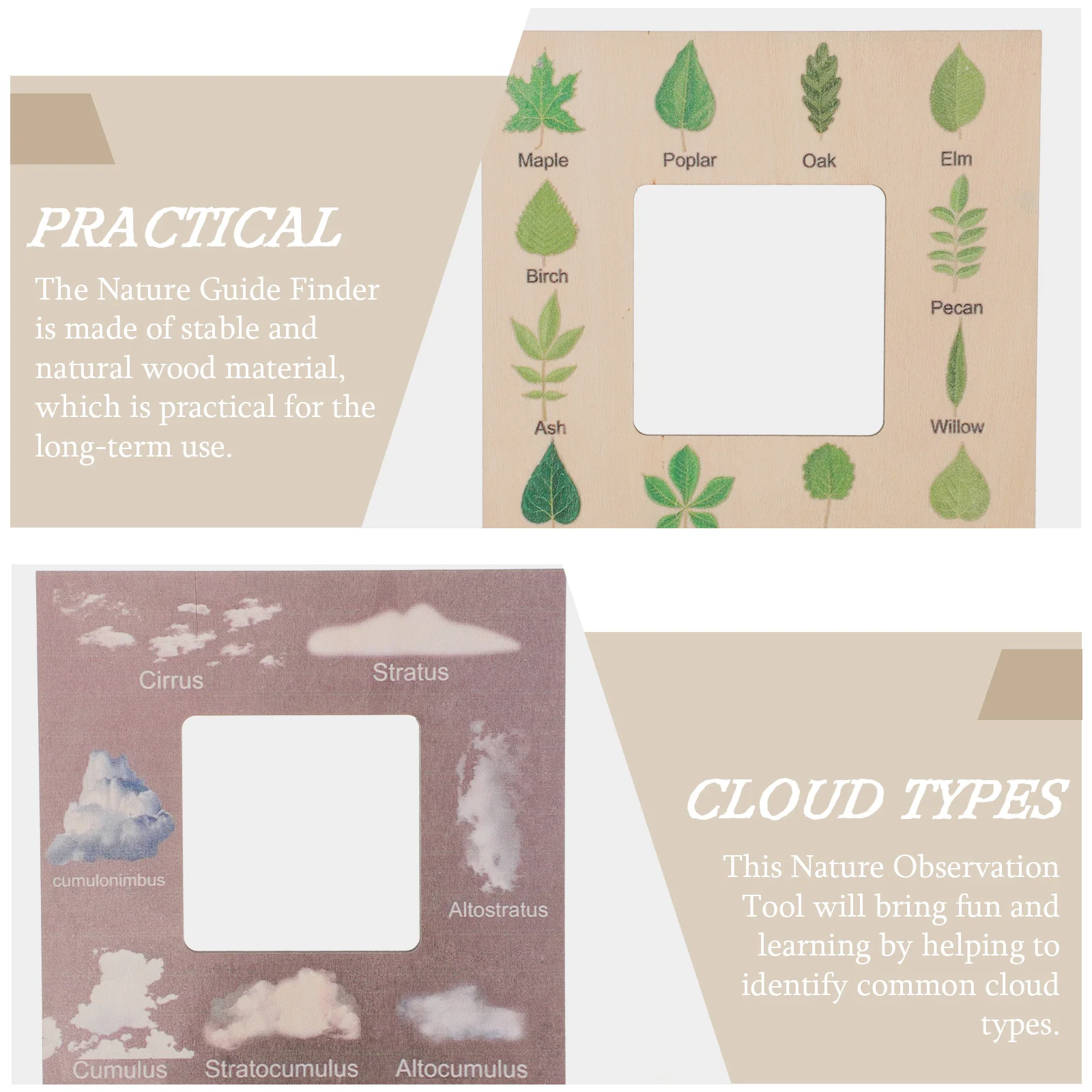 

Nature Guide 0 5CM Thick Large Wood Toy Kids Outdoor Tool Cloud Viewer Sewing Craft