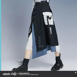 Official miHoYo Honkai Impact 3 Bronya Zaychik Silver Wing:N-EX Theme High Waist Asymmetry Patchwork White Black Blue Long Skirt