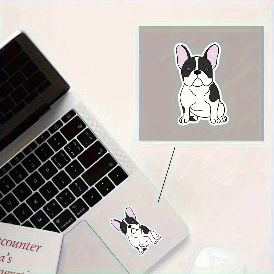 4 шт./компл. уникальная наклейка с французским бульдогом, подходит для дорожного багажа, настенного искусства, холодильника и собаки - сопутствующие поделки