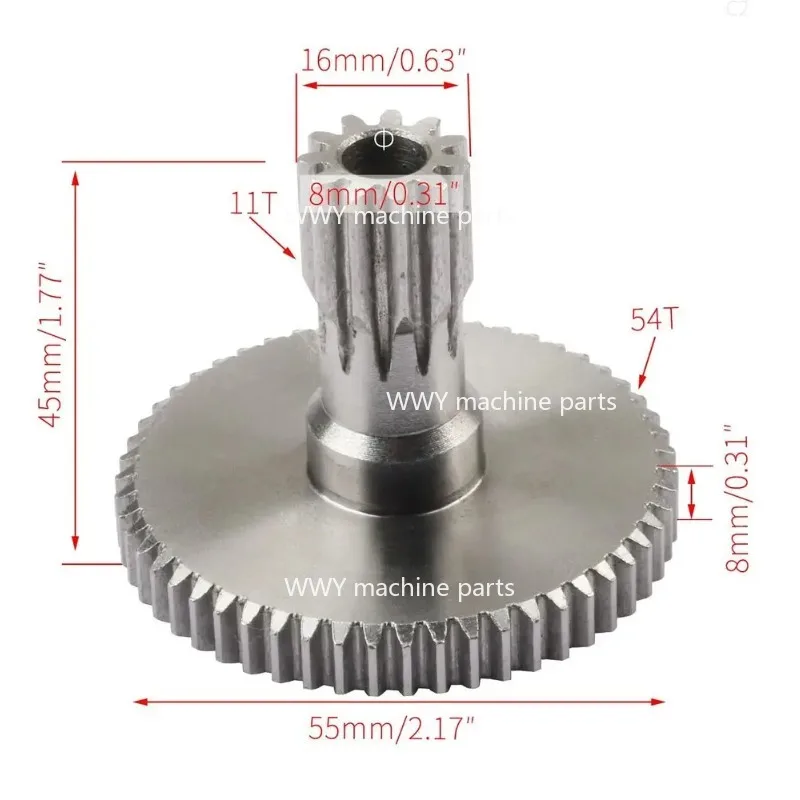 Suitable for 11/54 Tooth Mini Lathe Gears for SC2/C2/C3/JET BD-6/JET BD-7/G8688 Lathe Accessories