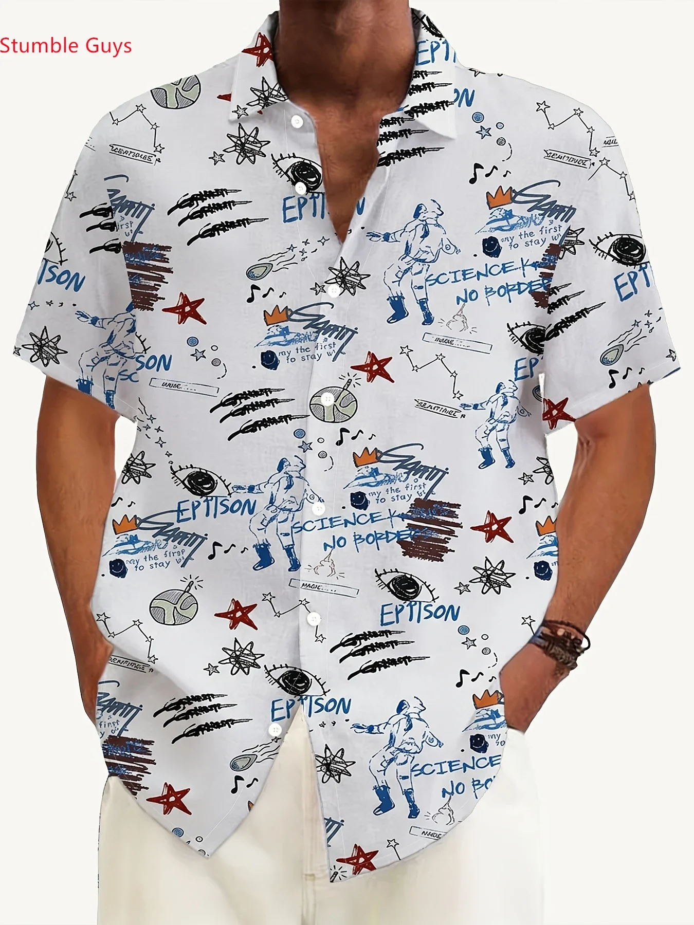 

Men's High Street Hawaiian Shirt Summer Man Short Sleeve Cool Beach Party Print Comfortable Breathable Casual Tops