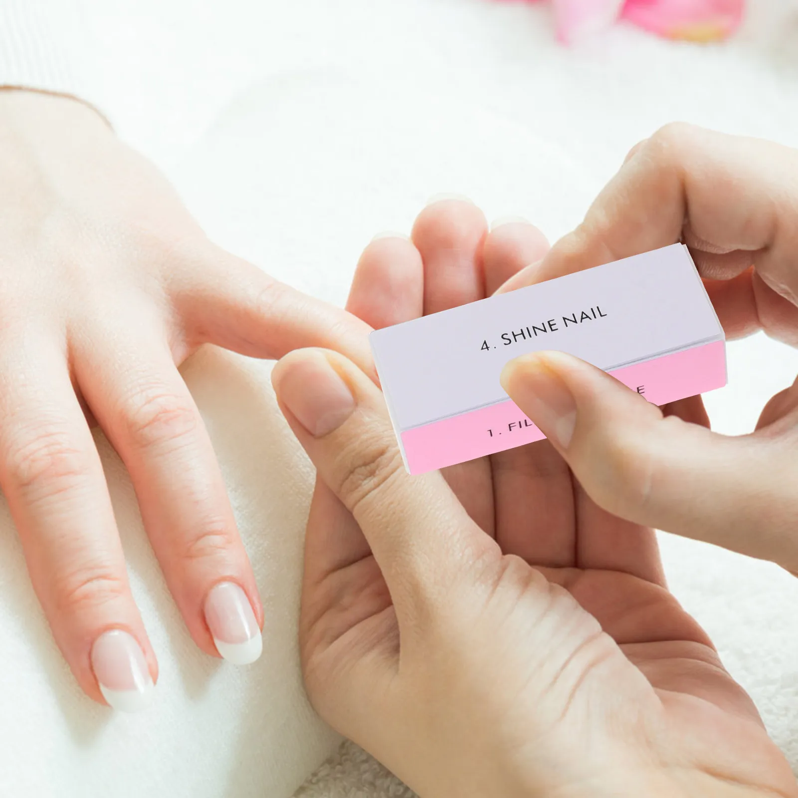 

10Pcs 4 Way Nail Shiner Sponge Buffer Files 9x36x26cm Washable Labeled Steps Sparkling Nails Professional Personal Use