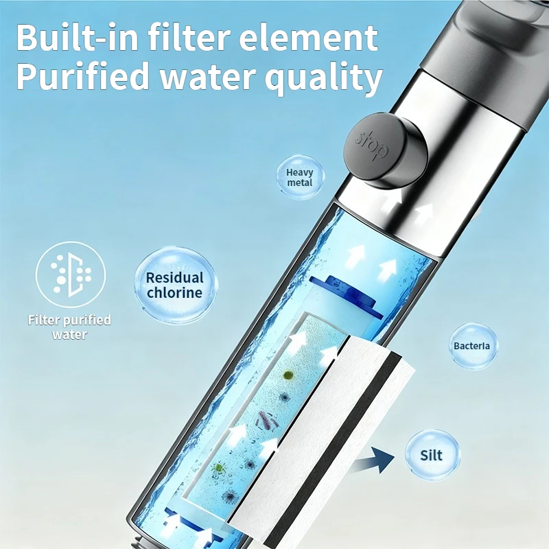 رأس دش قابل للتعديل 3 وضع دش الأمطار تدفق كبير رأس دش ارتفاع ضغط توفير المياه دش خلاط اكسسوارات الحمام #5
