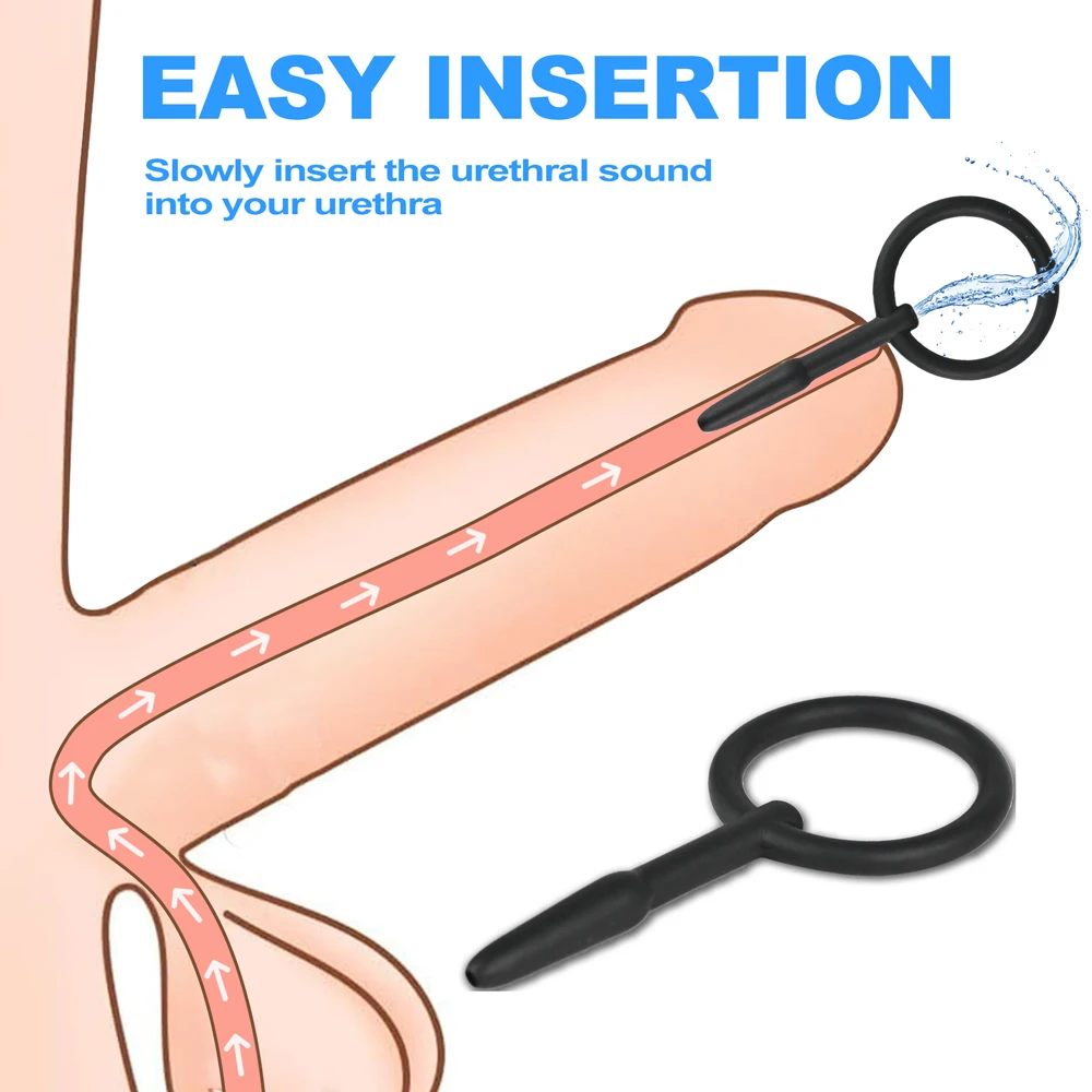 5 أحجام لينة سيليكون مجرى البول موسع الحصان العين عصا القضيب قضيب الذكور الاستمناء انسداد محفز القسطرة الجنس لعب للرجال