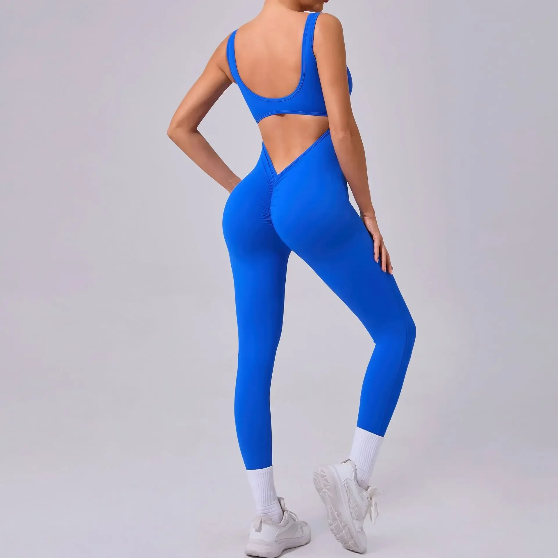 

Sexy Hollow Backless Scrunch Butt Sport Tight Jumpsuit Women One Pieces Yoga Workout Clothes Sleeveless Gym Fitness Overalls