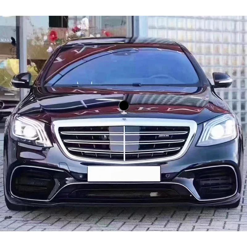 ترقية W221 2006-2013 إلى W222 S63 إصدار المصد الأمامي والمصد الخلفي طقم الجسم مناسب للفئة M-bz S