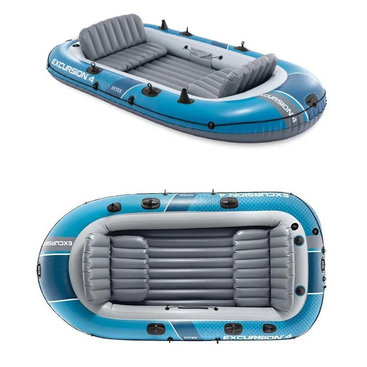 Original and genuine four or five-person inflatable boat rubber rowing boat fishing boat thickened view 4