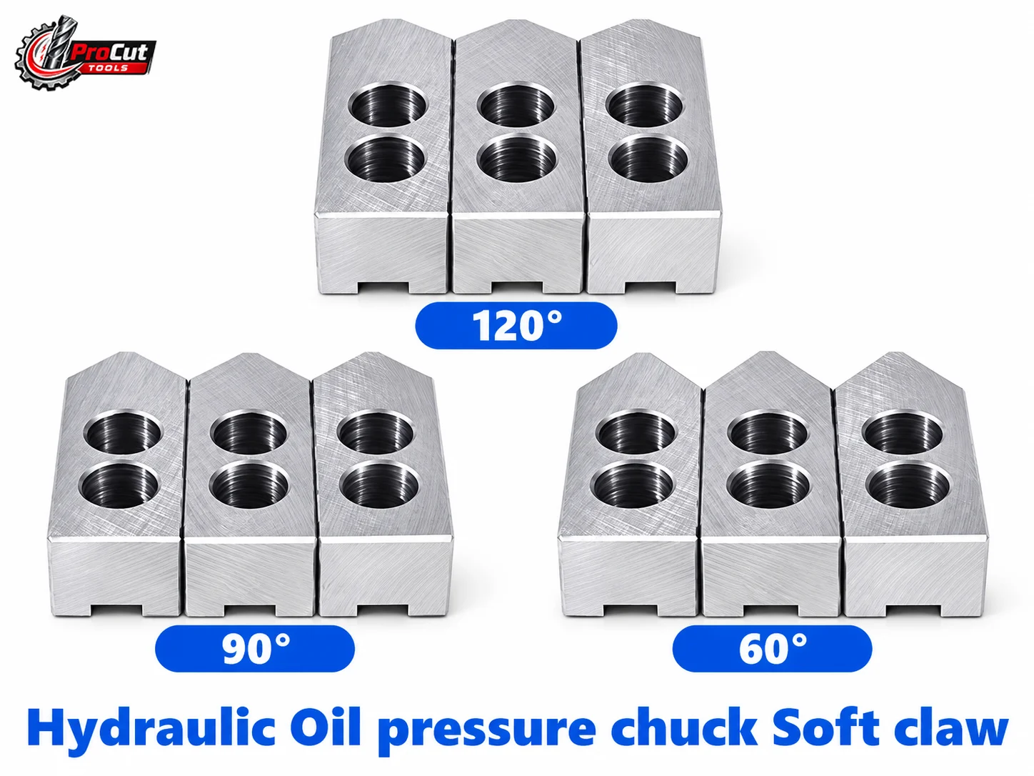 Hydraulic Chuck Soft Jaw 5 6 8 10 Inch 60/90/120 Degree 3 Jaws Standard Soft Claw For CNC Lathe Hydraulic Power Chuck