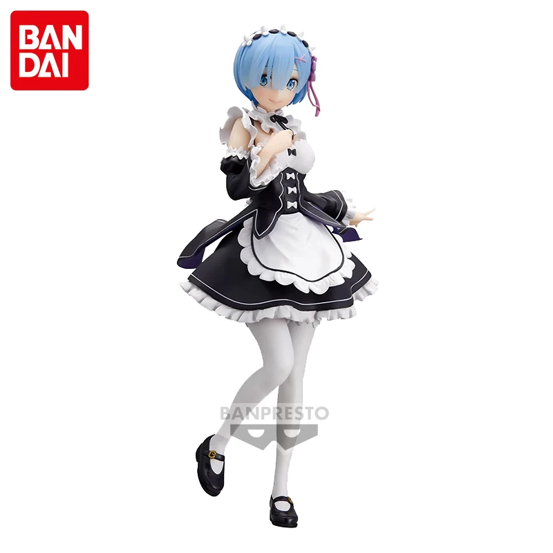 

Bandai Original Genuine Re: Zero Starting Life in Another World Rem Maid Uniform Action Figure Toys for Boys Girls Kids Gift