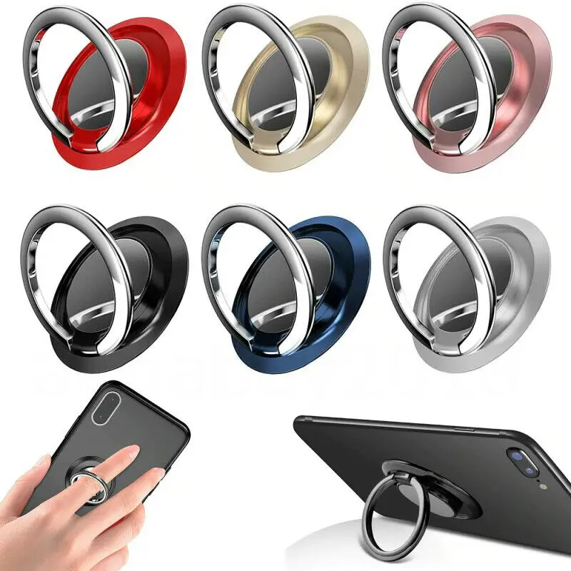 Universal Finger Ring Holder Stand Grip 360 Degree Rotating for Mobile Phone Car Magnetic Mount Phone Back Sticker Pad Bracket