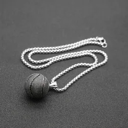 Basketball Shape Pendant Necklace Sports Style For Men Necklace