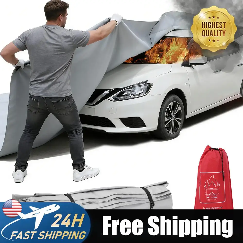 

High Temperature Resistant Fabric Reusable Fiberglass Anti Fire Blanket Silicone Coated for Electric & Gas Vehicles