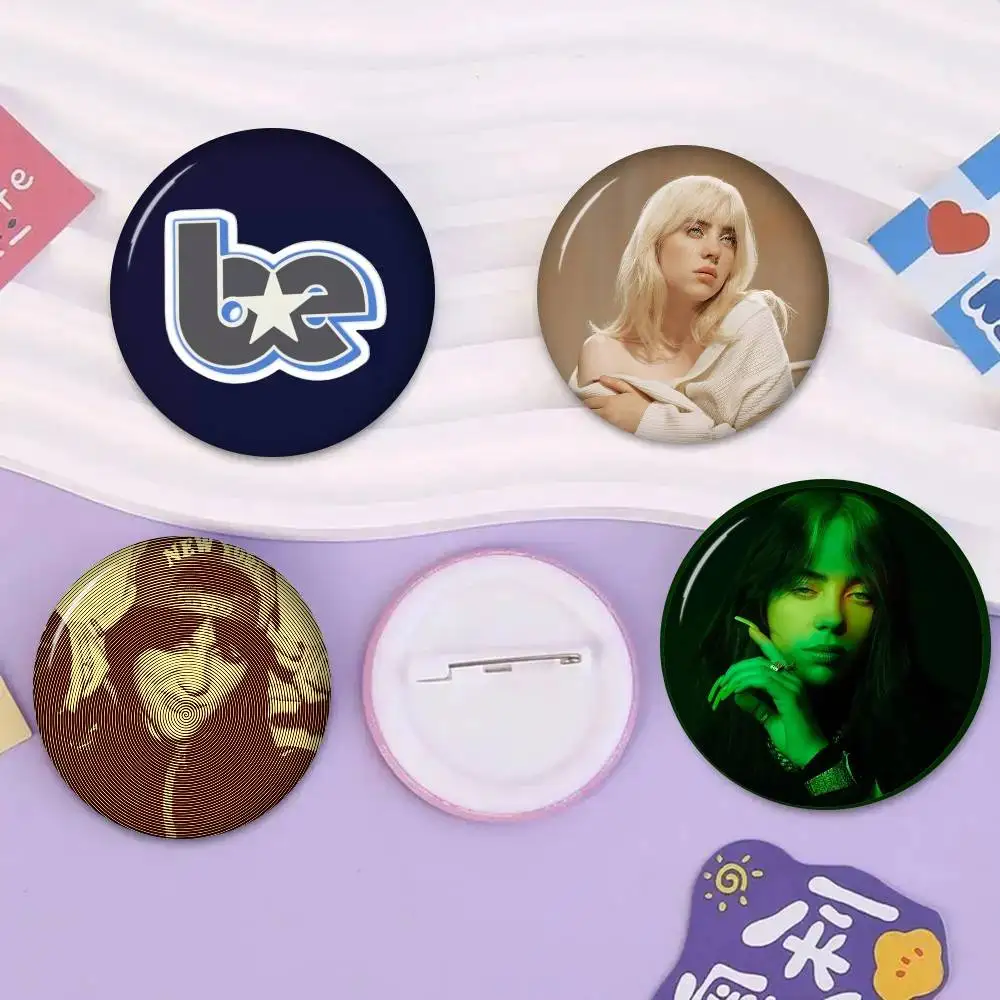 Singer Billie Eilish Cartoon  Soft Button Pin Funny Silly Gnarpy On A Skateboard Meme Badge Gamer Collection Gifts