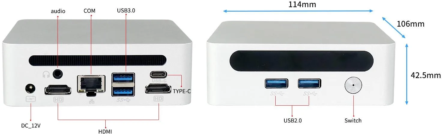 كمبيوتر صغير AMD 5 5600H 6-Core 12-Thread DDR4 رباعي النواة GPU 2xHD-MI 64G يدعم مقابس M.2/SATA UK/US/EU/JP/AU #4