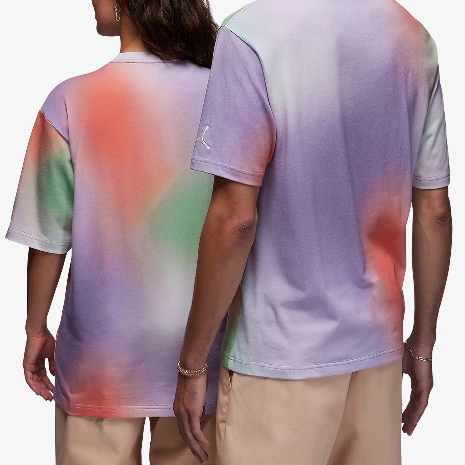 Nike genuine Jordan men's and women's fashion gradient loose round neck casual short sleeved T-shirt FJ6142-630