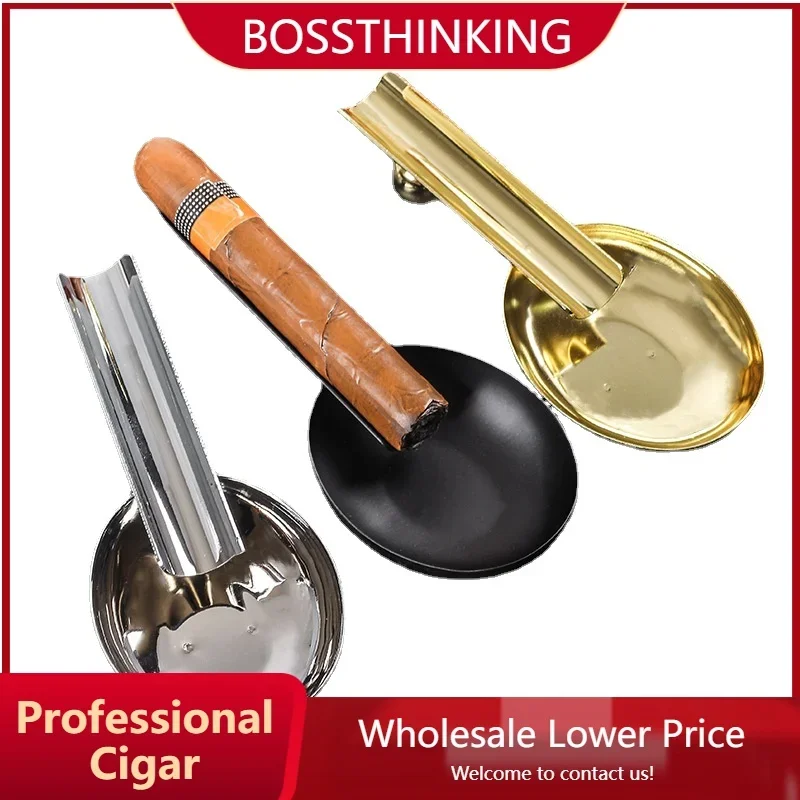 

Cigar Ashtray Creative Stainless Steel Cigar Ash Tray Cigarette Accessories Ashtray Stand Single Cigar Holder Drop Shipping