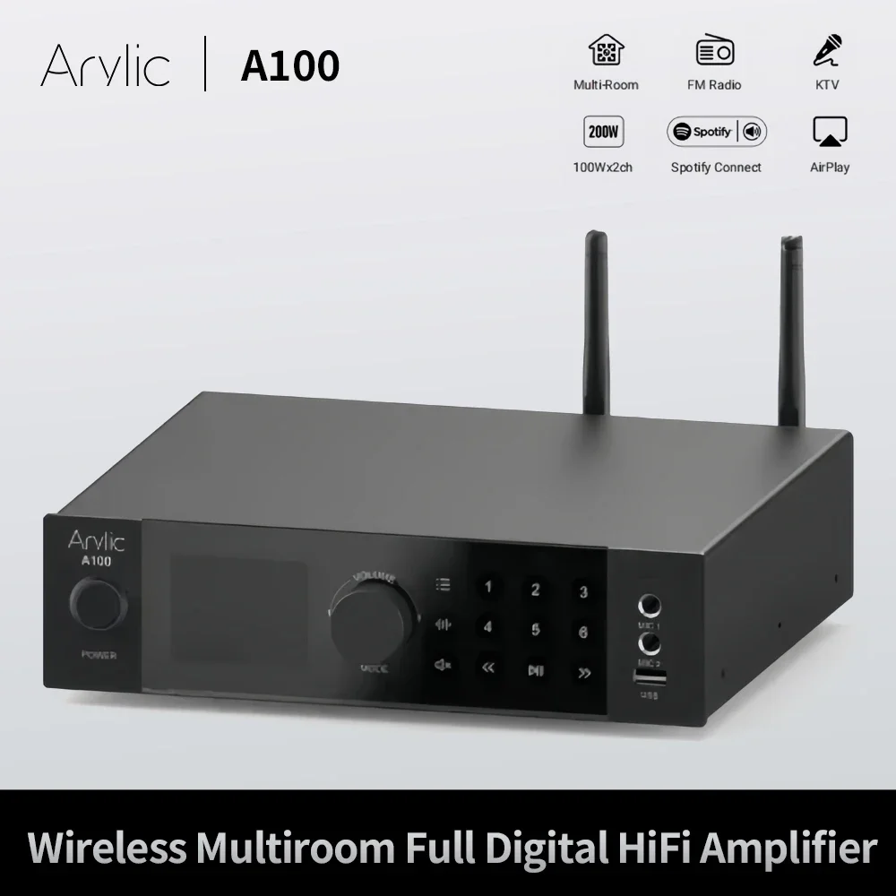 

Arylic A100 Bluetooth усилитель мощности Высококачественная звуковая система домашнего кинотеатра с поддержкой USB DSD Беспроводная потоковая передача