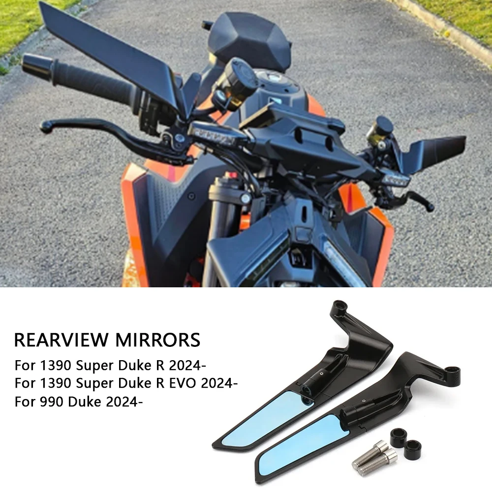 Neuer Motorrad-Rückspiegel 990 Duke 2024 - Schwarzer Aluminium-Rückspiegel für 1390 Super Duke R EVO 2024