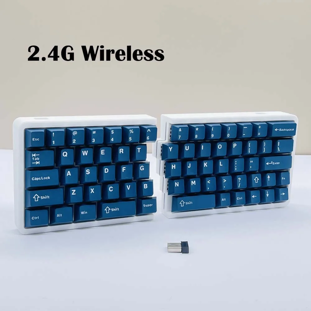 Механическая клавиатура W64 с разделенной эргономикой, 2,4G, беспроводная флакон с горячей заменой, поддержка ключей