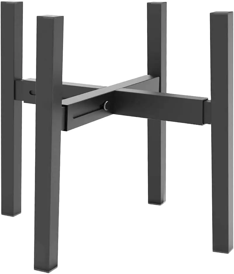 

Усиленная регулируемая металлическая подставка для растений для горшков 10-16 дюймов, для использования в помещении и на улице, угловая, черная