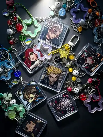 GACHIAKUTA   Handmade Beaded Acrylic Keychain Custom Anime Character Bag Pendant Backpack Charm Gift