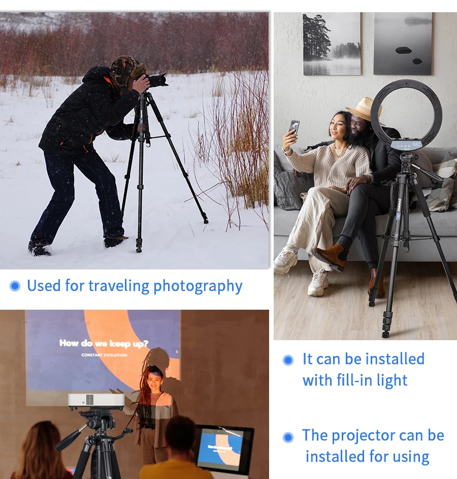 INNOREL RT20 184 cm Höhe Kamerastativ Leichter Reise-Profi-Ständer für DSLR-Handy-Camcorder Gopro Fülllicht – Detail 8