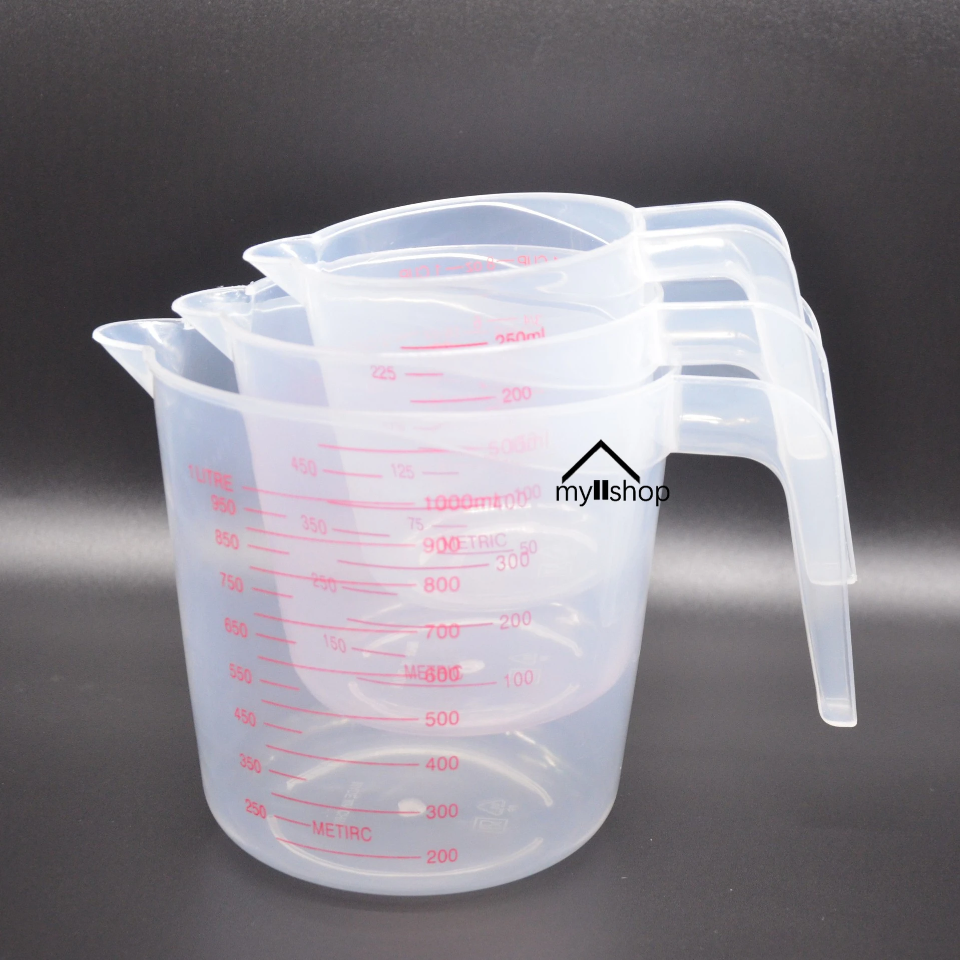 Plastic Measuring Cup Scale Jug Pour Spout Surface Kitchen Graduated Tool 250/500/1000ML Kitchen Supplies Measuring Tool