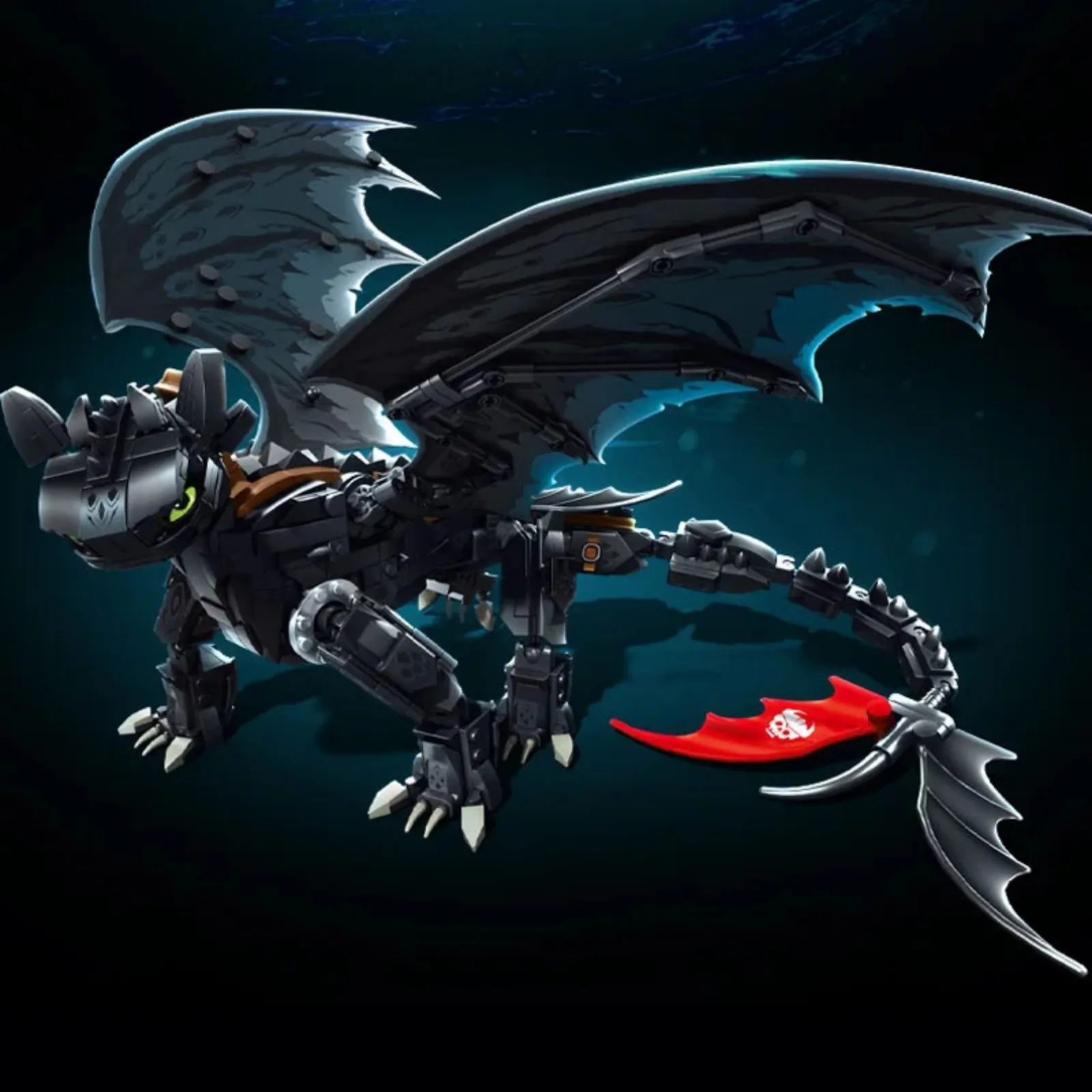 

1026pcs Night Shadow Dragon Fantasy Building Bricks Set - Cool Creative DIY Model Kit for Adults & Kids