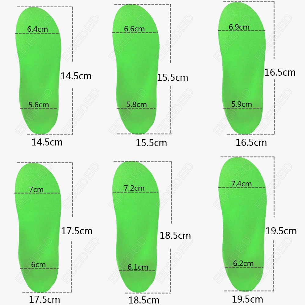 EID 1/2 Pairs Soft Adjustable Size Shoe Pads PU Non Slip Arch Support Insole Children Foam Orthopedic Insoles Foot Pad