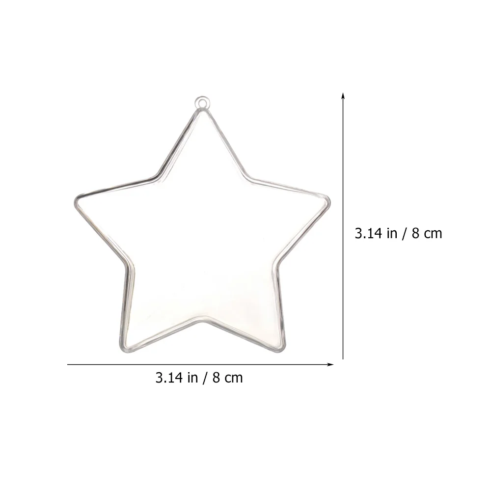 

10Pcs Clear Star Shaped Candy Boxes Christmas Tree Hanging Decorations DIY Plastic Fillable Baubles Xmas Tree Pendant