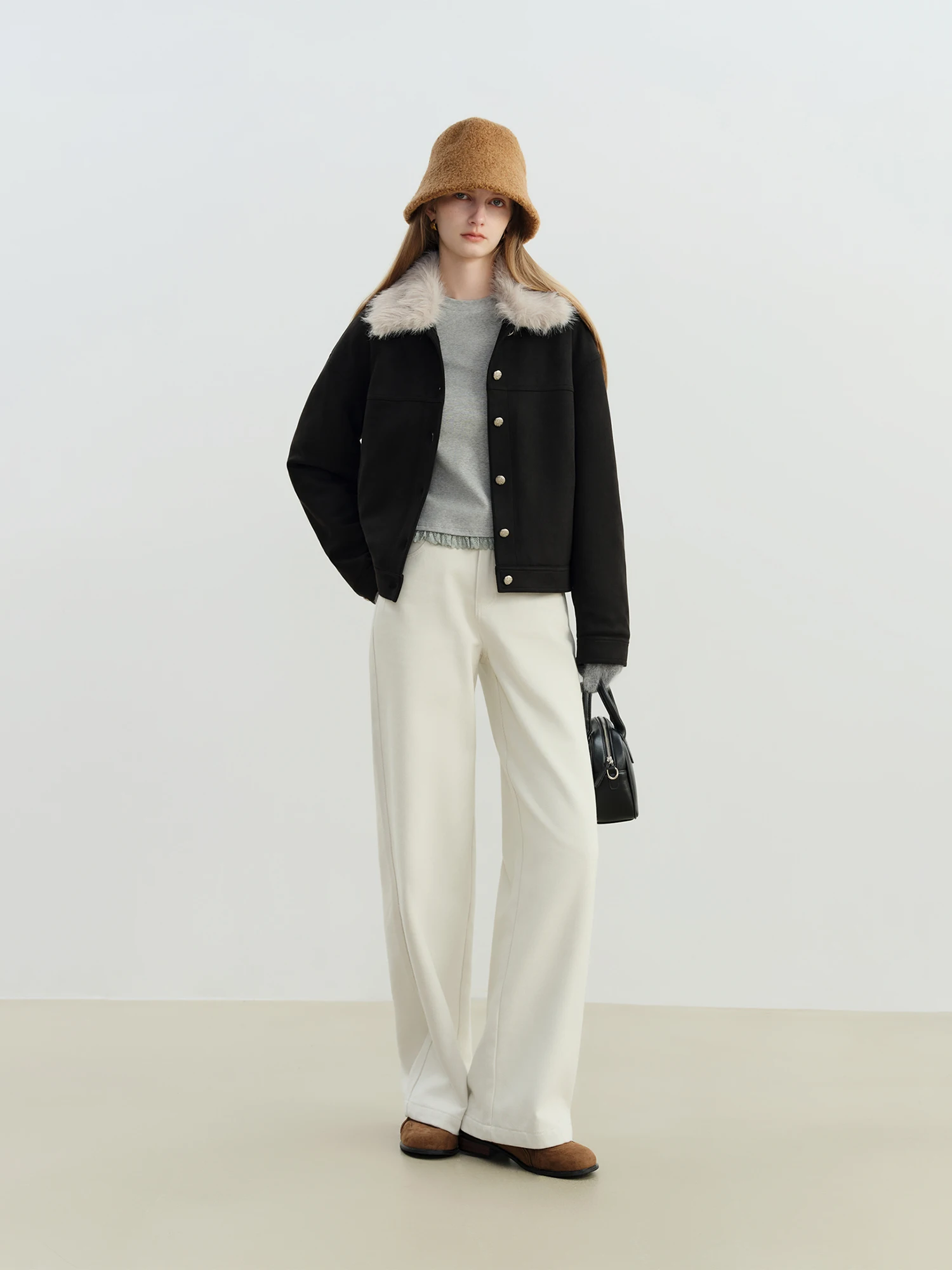 ZIQIAO مضاد للجراثيم جلخ خياطة الدانتيل تي شيرت المرأة 2025 الخريف والشتاء جديد الجولة الرقبة سليم كم طويل بسيط #4