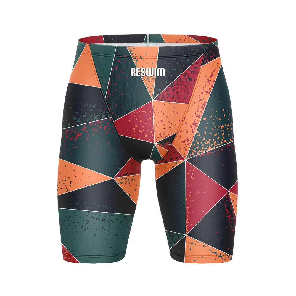 Summer Men's Swim Jammer Athletic Training Swimsuit Shorts Water Swimming Trunks Bathing Suit Beach Tights Shorts Boxer Briefs