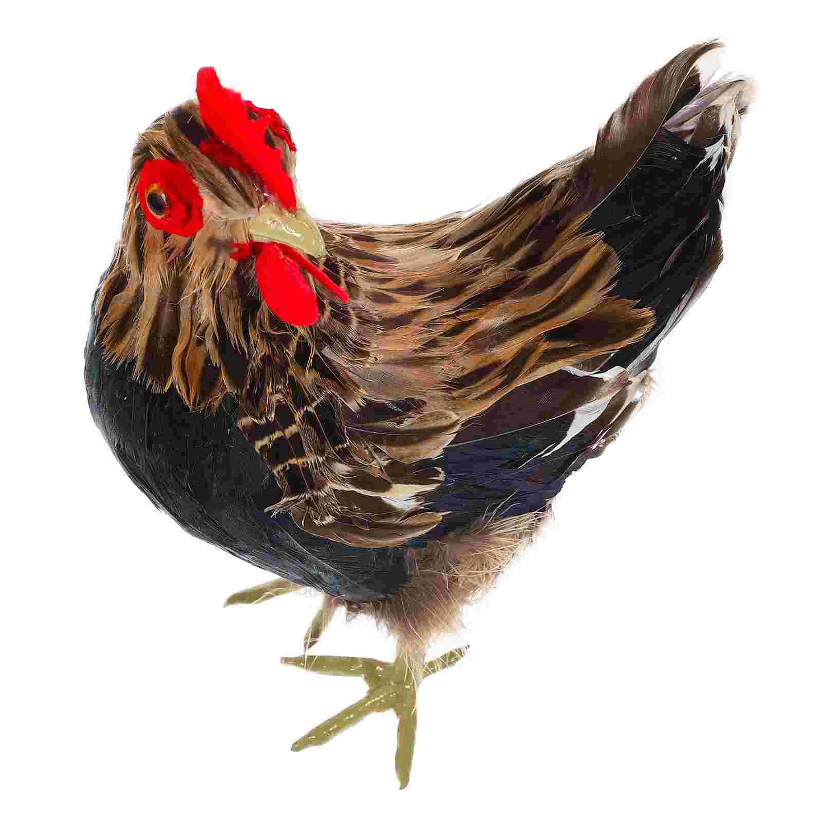 

Simulation Chicken Model Animal Garden Ornaments Hen Toy Statues and Sculptures Fake Decoration Flower Head