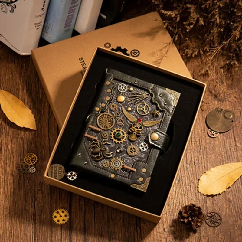 유럽 ​​복고풍 노트북 성격 크리 에이 티브 노트북 Steampunk 핸드 북 루스 리프 레트로 핸드 북 메모장 가죽 일기