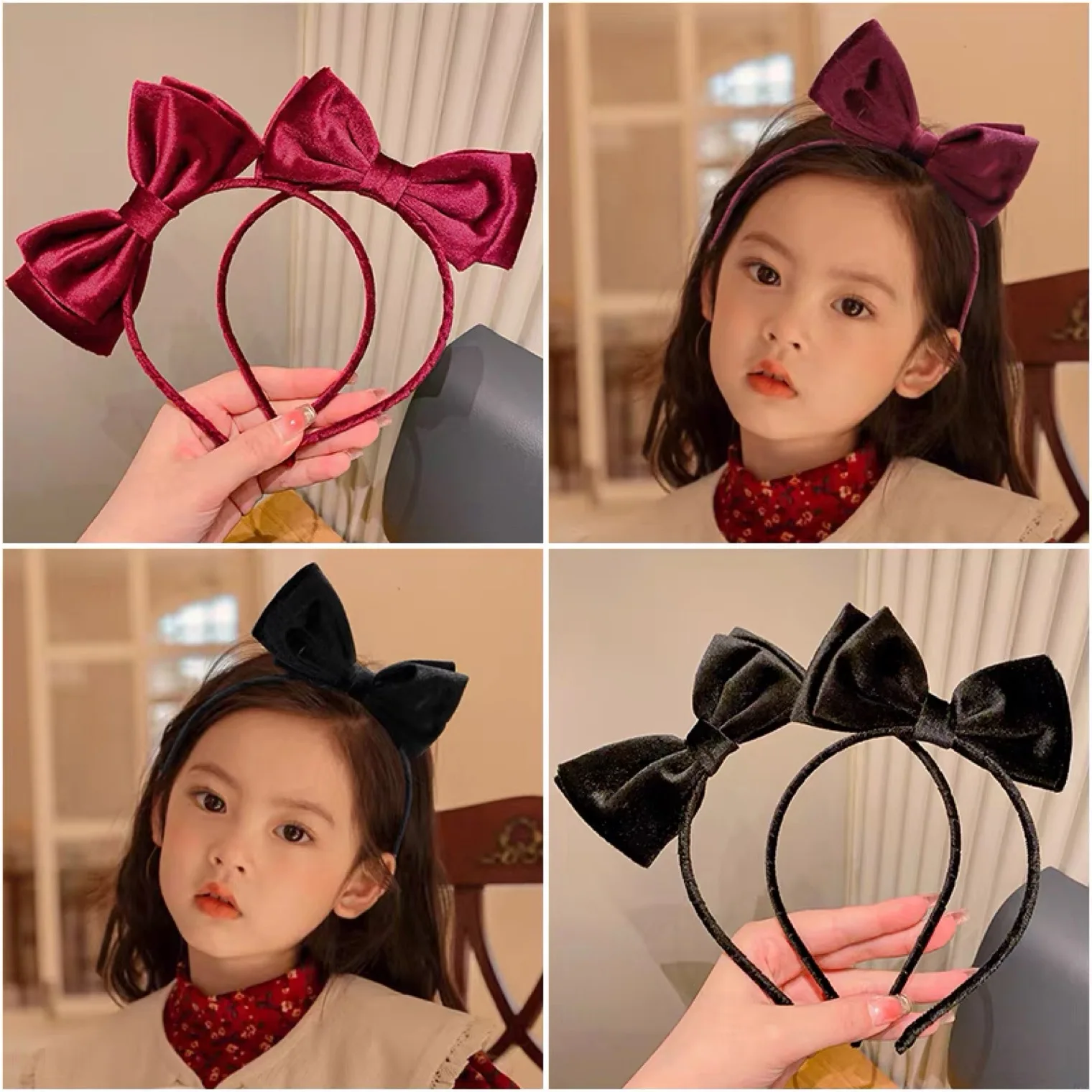 Sweet Bow Hairband Snow White Headband For Child Girls Fashion Cute Bow Hair Hoop Cosplay Decoration Headwear Hair Accessories