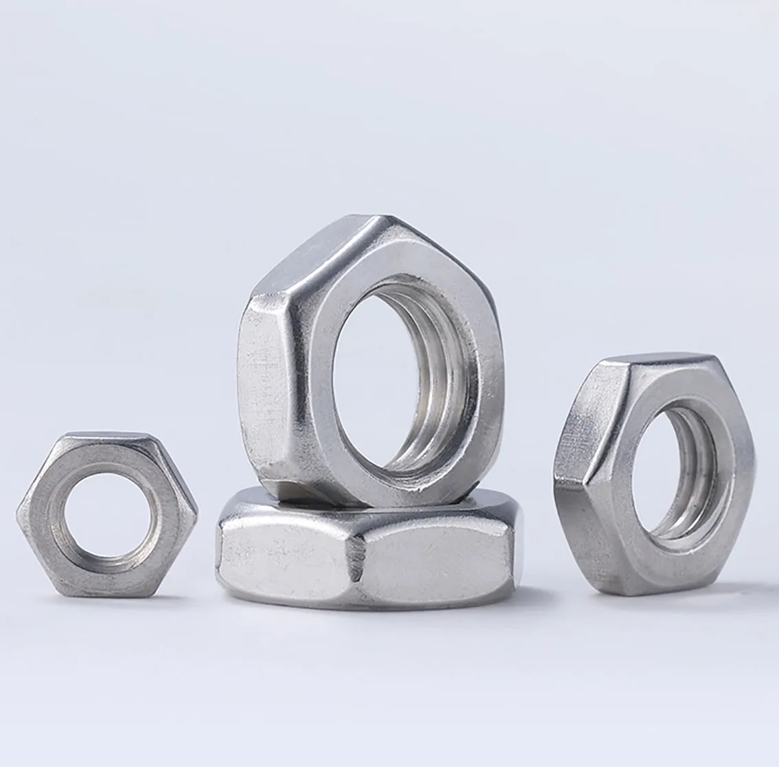 Tuerca hexagonal de paso fino de acero inoxidable 304, tuercas de bloqueo hexagonales de rosca fina, M6-M30, accesorios de Hardware