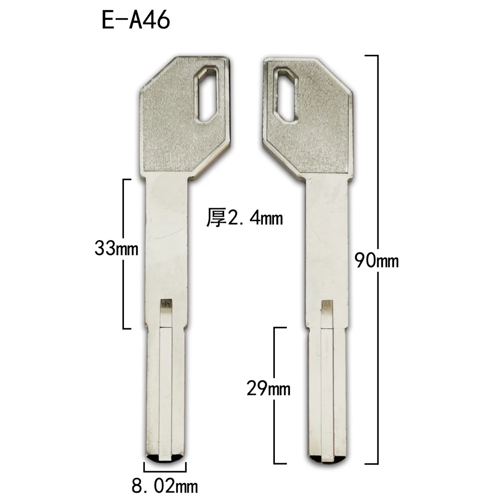 10PCS Long Necked Gun Handle Double Leaf Fingerprint Lock Key Blank, Super C-level Extended Key Embryo