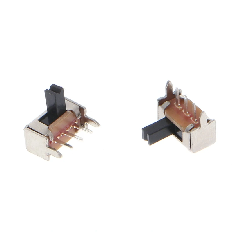 10 Pcs Toggle Vertical Slide Switch 1P2T 3 Pin 3mm Shank For PCB Mount SK12D07-V