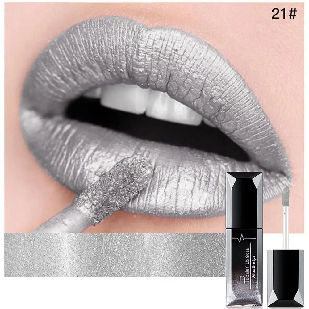 Matte feuchtigkeit spendende flüssige Lippenstift Frauen Lippen Make-up lange seidig dauerhafte sexy Farben Textur Lip gloss mehrfarbige Creme Lippe 21 u6l8