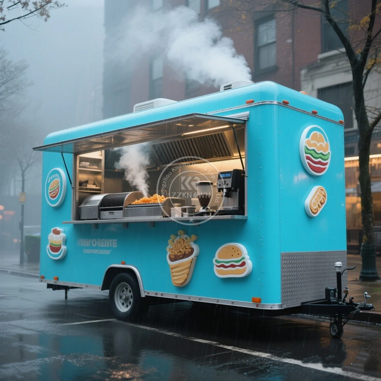 

2025 Custom Food Trailers Fully Equipped Mobile Bar Pizza Hot Dog Stand Coffee Cart BBQ Trailers Food Stall Food Car