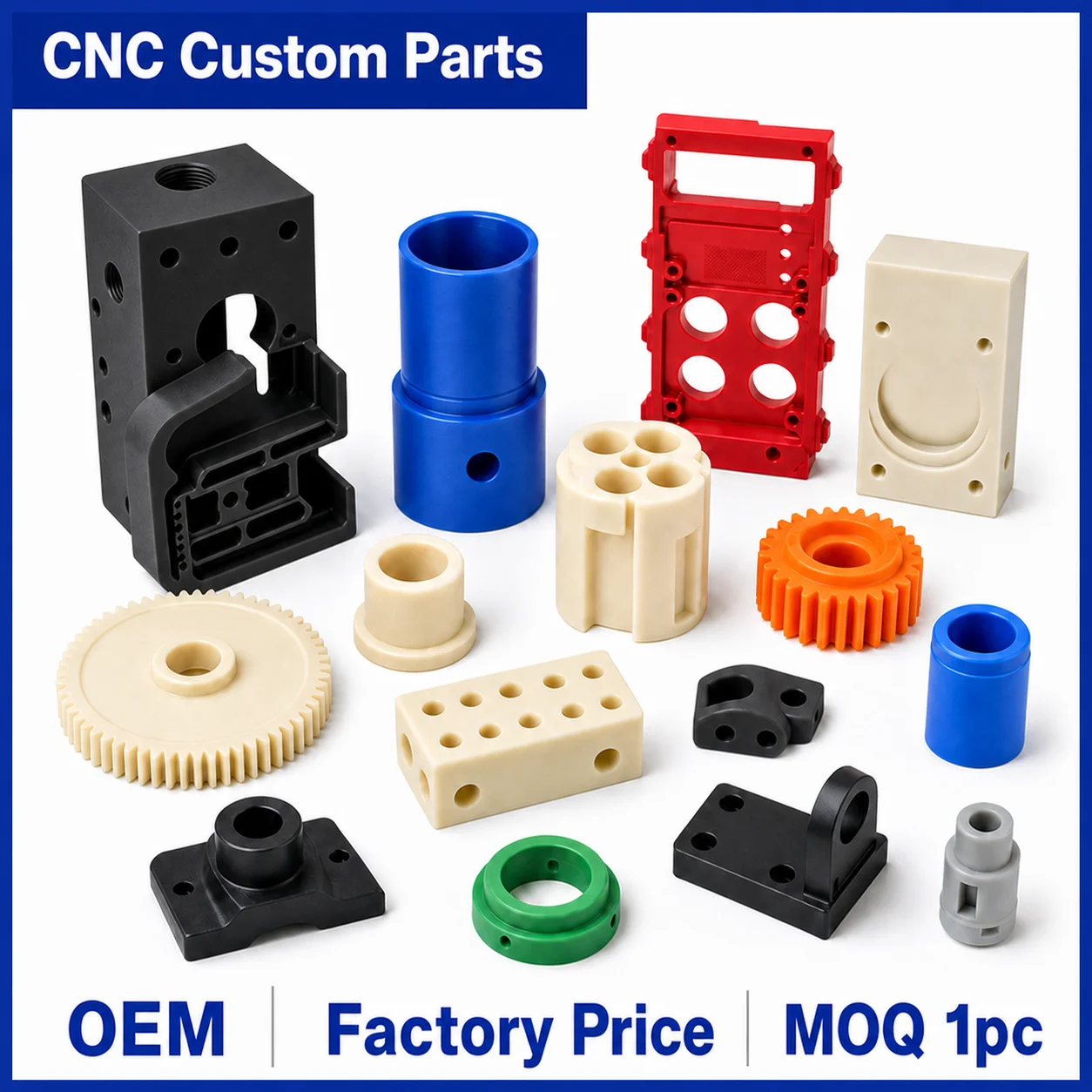 Precision Plastic Model Product POM PA PC PMMA PEEK CNC Custom Machining Bending Drilling Turning Milling Parts Factory Price