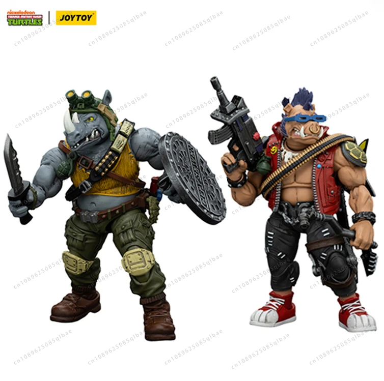 JOYTOY TMNT Beebop Figure Rocksteady Teenage Mutant Ninja Turtles Action Figures Model Toy Anime Figurine Collection Kids Gifts