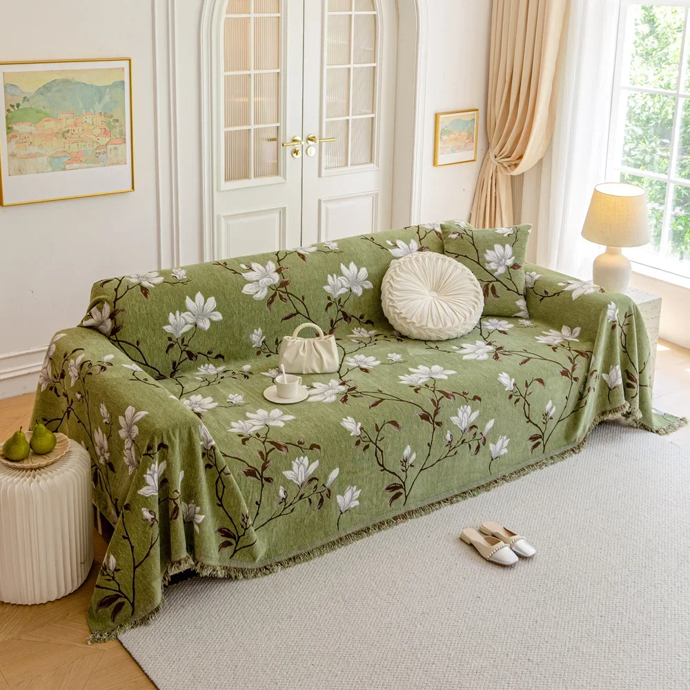 Bohemia Sofa Blanket Chenille Fabric Sofa Covers Four Seasons Universal Tassel Throw Blankets Anti-cat Scratch Towel Protector