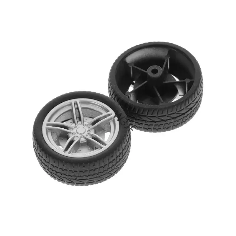 

W3JF 4pcs Simulation Rubber Wheel Tire Wheel Toy Model DIY RC Spare Parts