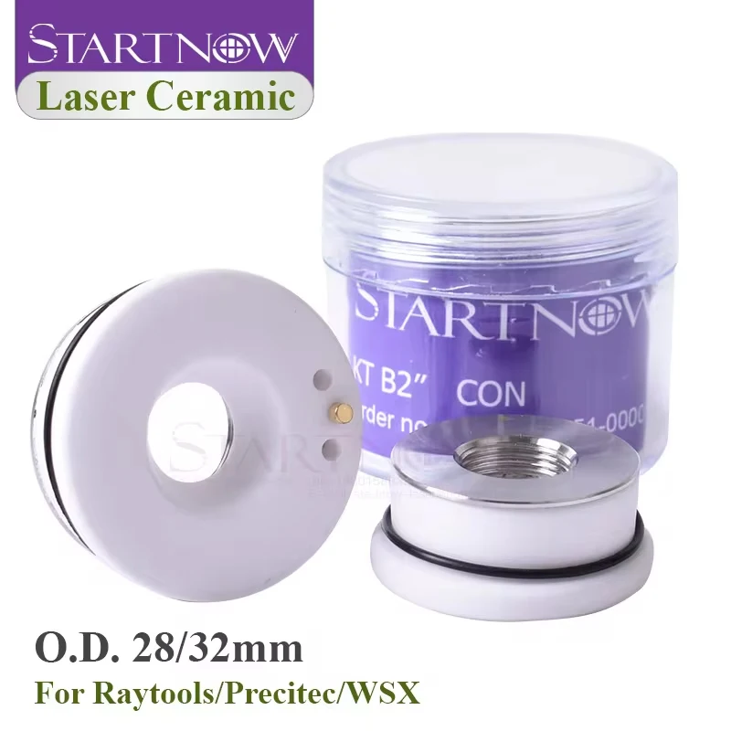 Startnow Laser Ceramiczny Uchwyt Dyszy Sprężynowej do Maszyny Tnącej Głowicy Spawalniczej O.D. 28/32mm OEM WXS HANS Raytools Ceramiczny Pierścień