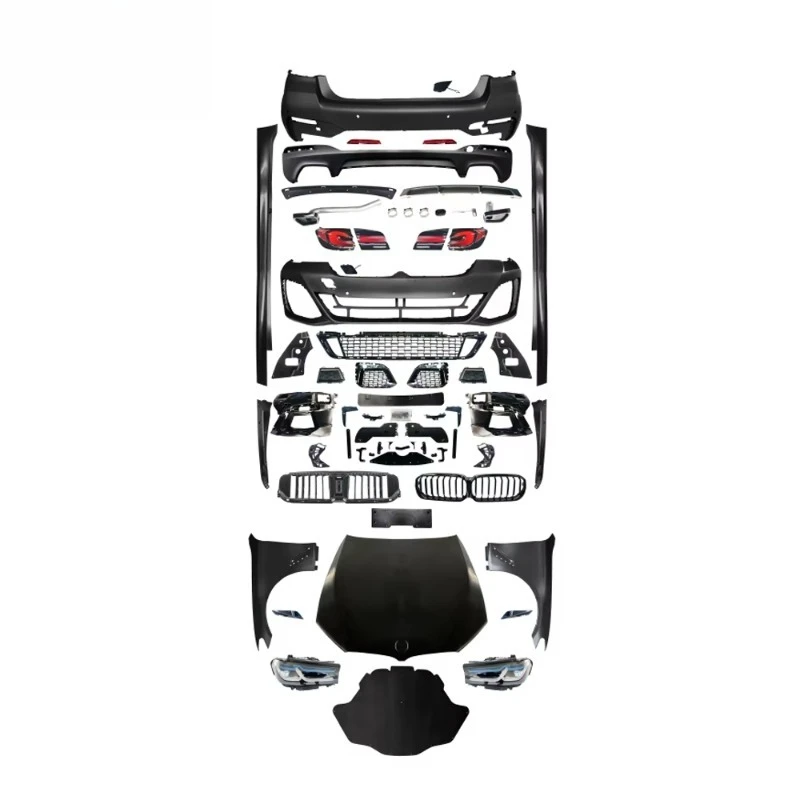 5S F10 F18 to G30 G38 MT Style Body Kit PP Front Bumper Rear Bumper Grille Fender Duct Side Skirts Car Tuning Upgrade Parts