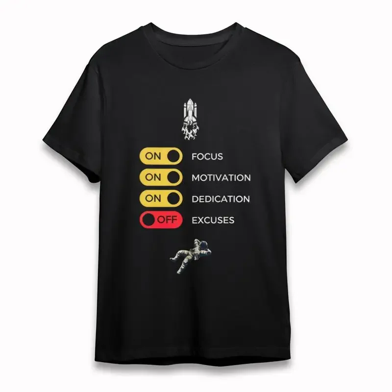 Men'S T Shirt With No Excuses Motivational Black 100 Cotton